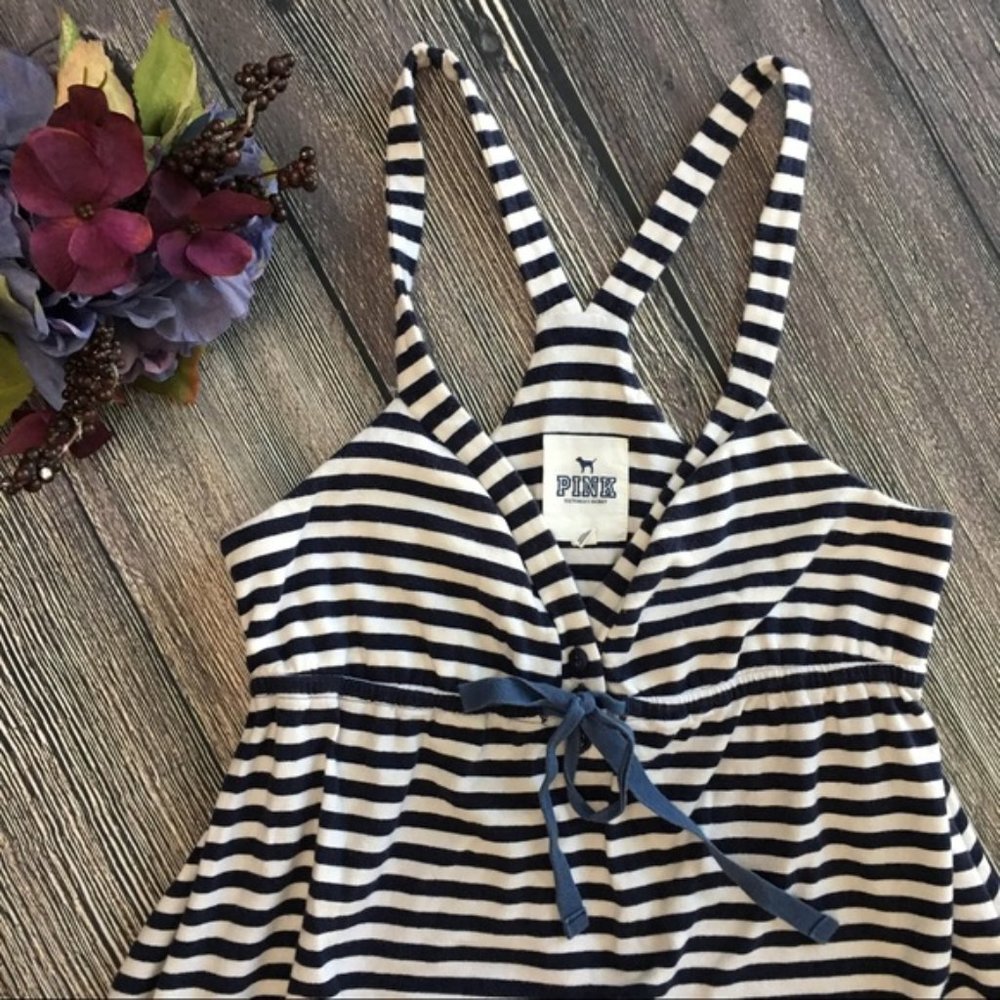 VS PINK striped nautical sundress pockets small